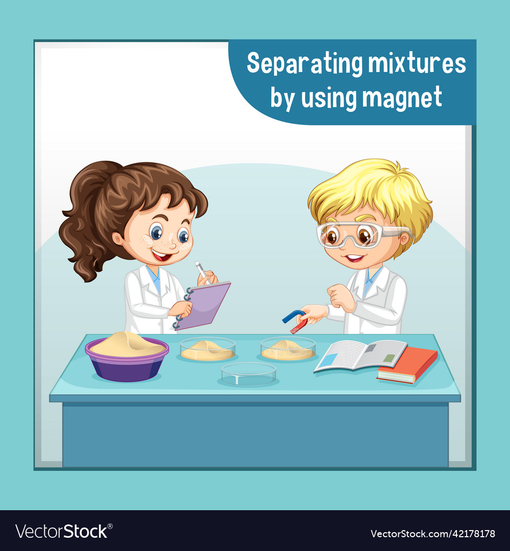 Separating mixtures by using magnet