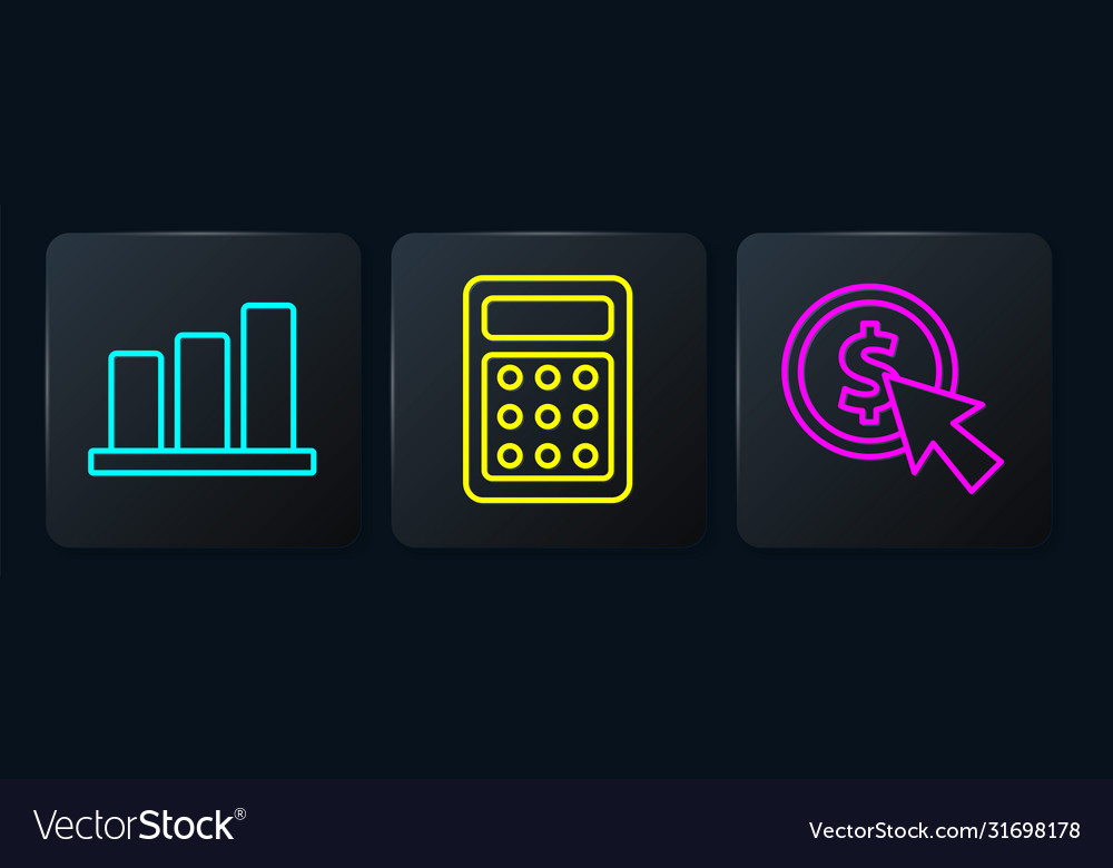 Set line pie chart infographic cursor and coin Vector Image Set line pie chart infographic cursor and coin