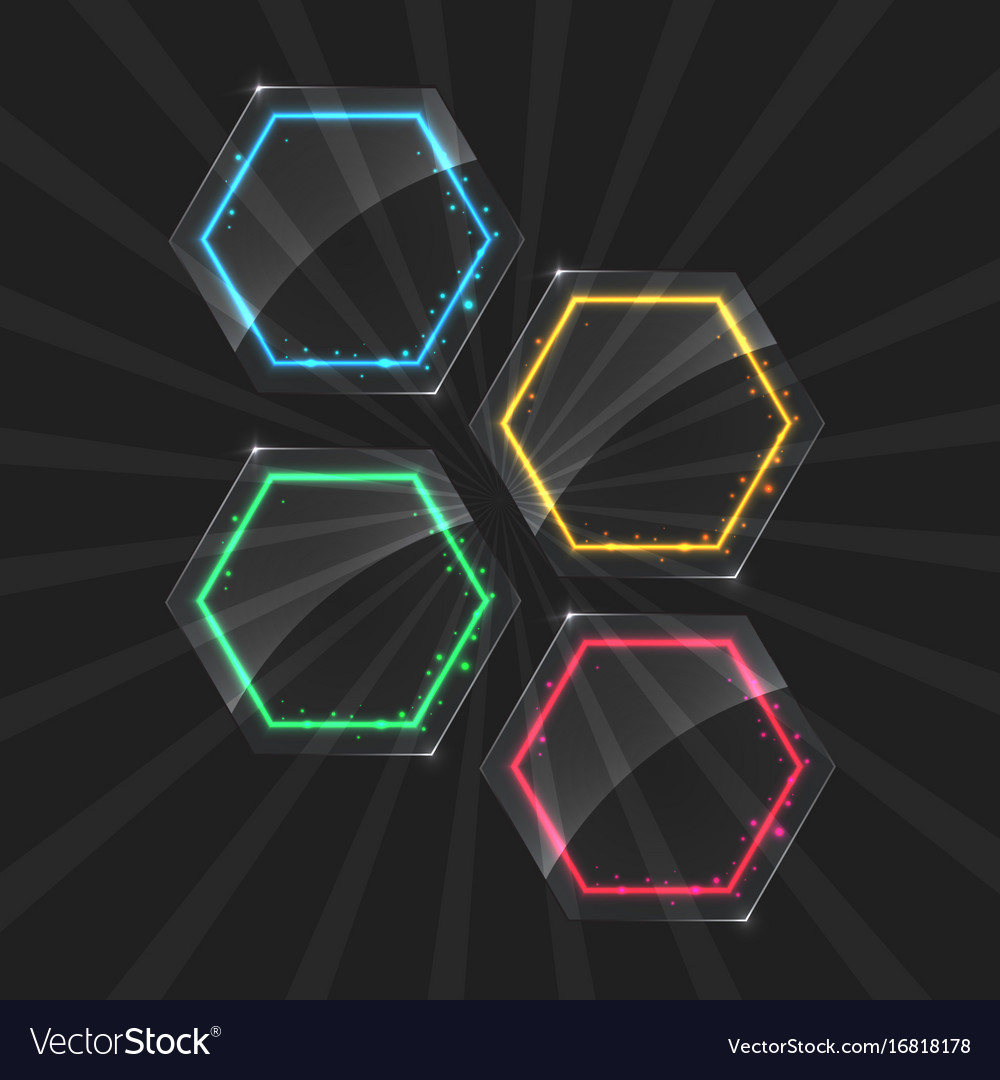 Set of neon frames with different color