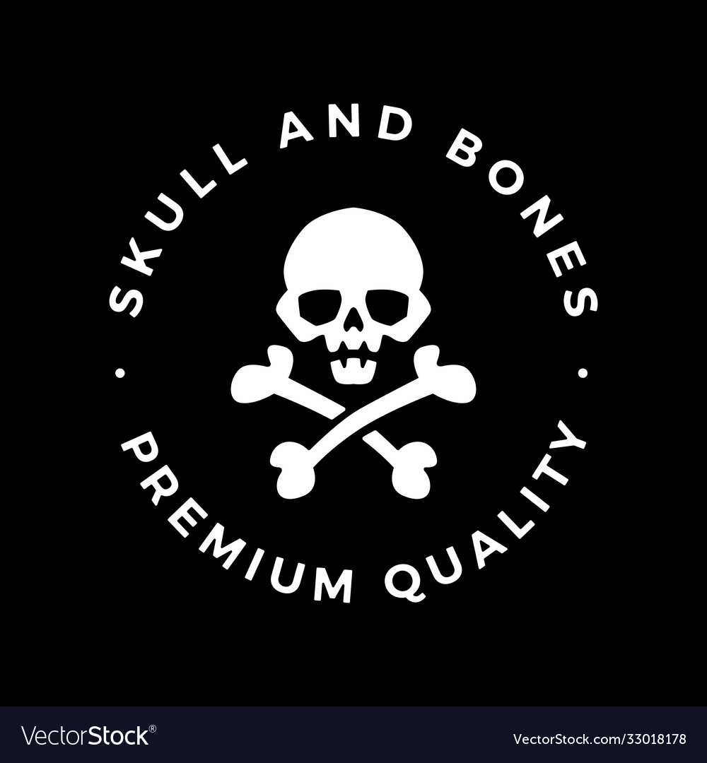 Skull and bones logo icon vector image Skull and bones logo icon