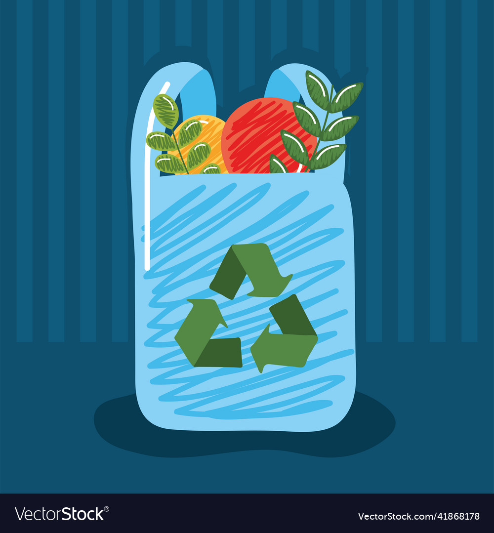 Supermarket reusable bag Royalty Free Vector Image