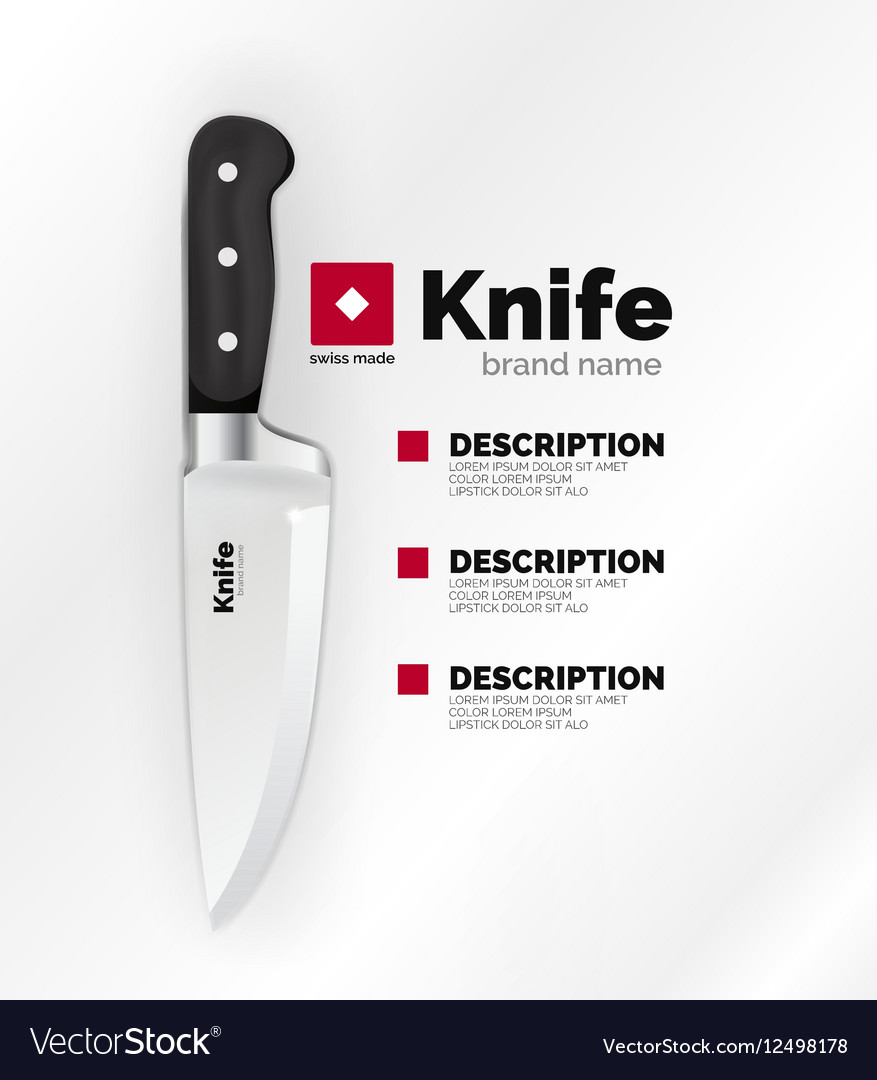 swiss made knife ad template royalty free vector image