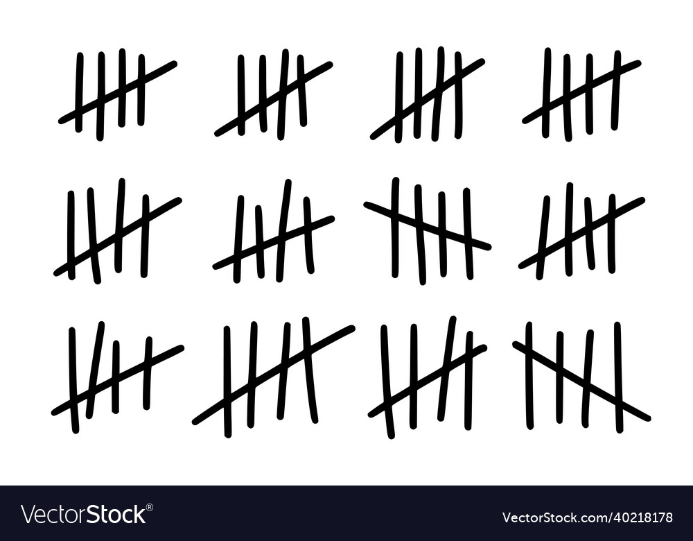 Tally marks to count days in prison vector image Tally marks to count days in prison