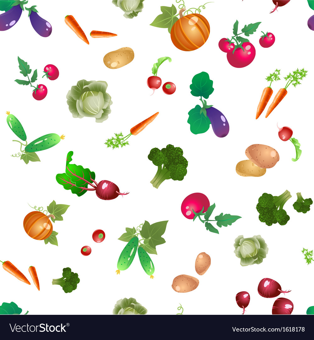 Vegetables and roots pattern Royalty Free Vector Image