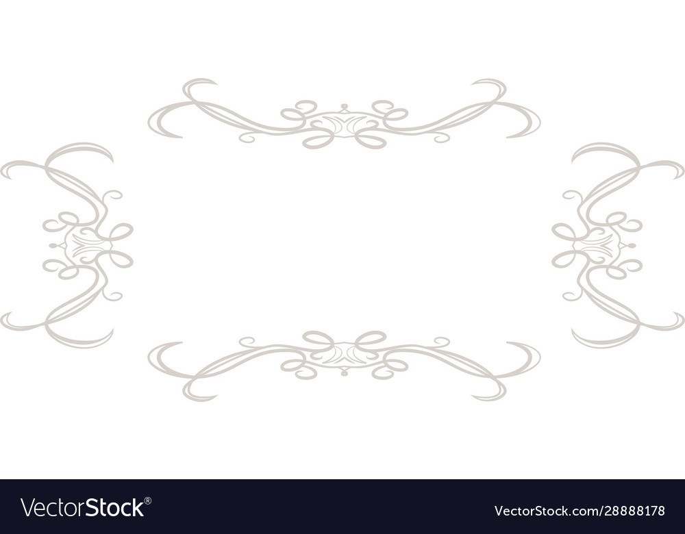 White horizontal rectangular antique pattern frame