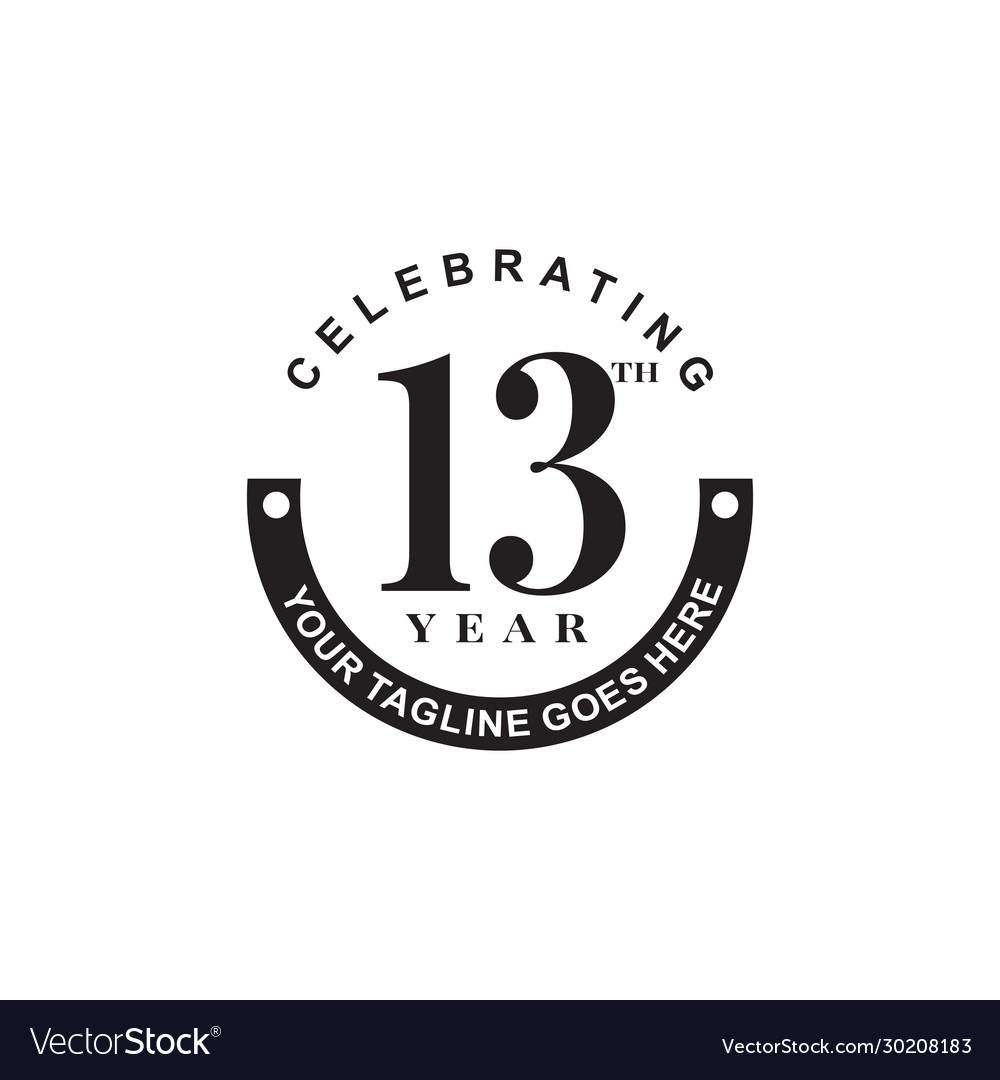 13th year celebrating anniversary emblem logo