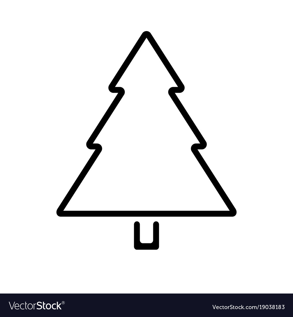 Christmas tree outline icon Royalty Free Vector Image