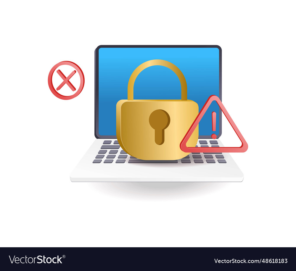 Computer system security warning vector image Computer system security warning