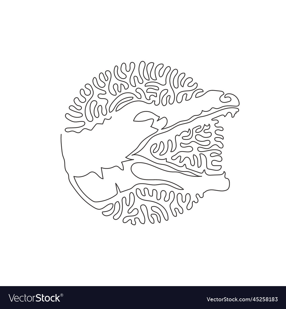 Continuous curve one line drawing of wide rounded