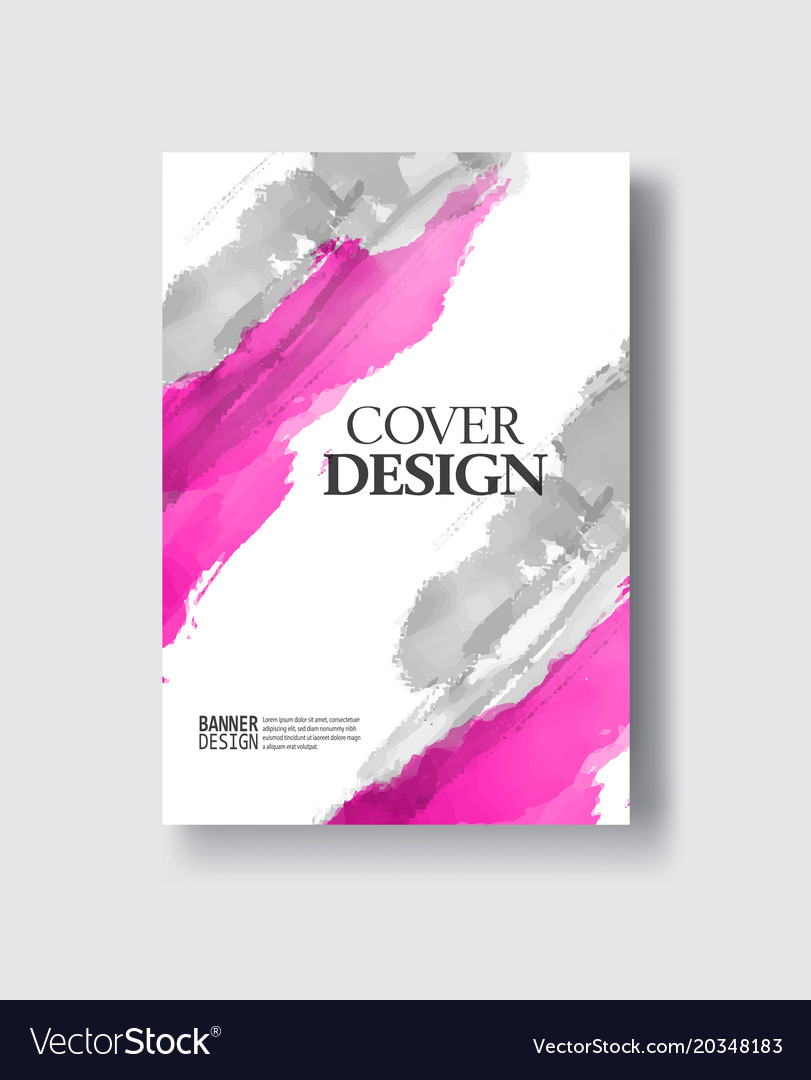 Elegant brochure template design ink brush element