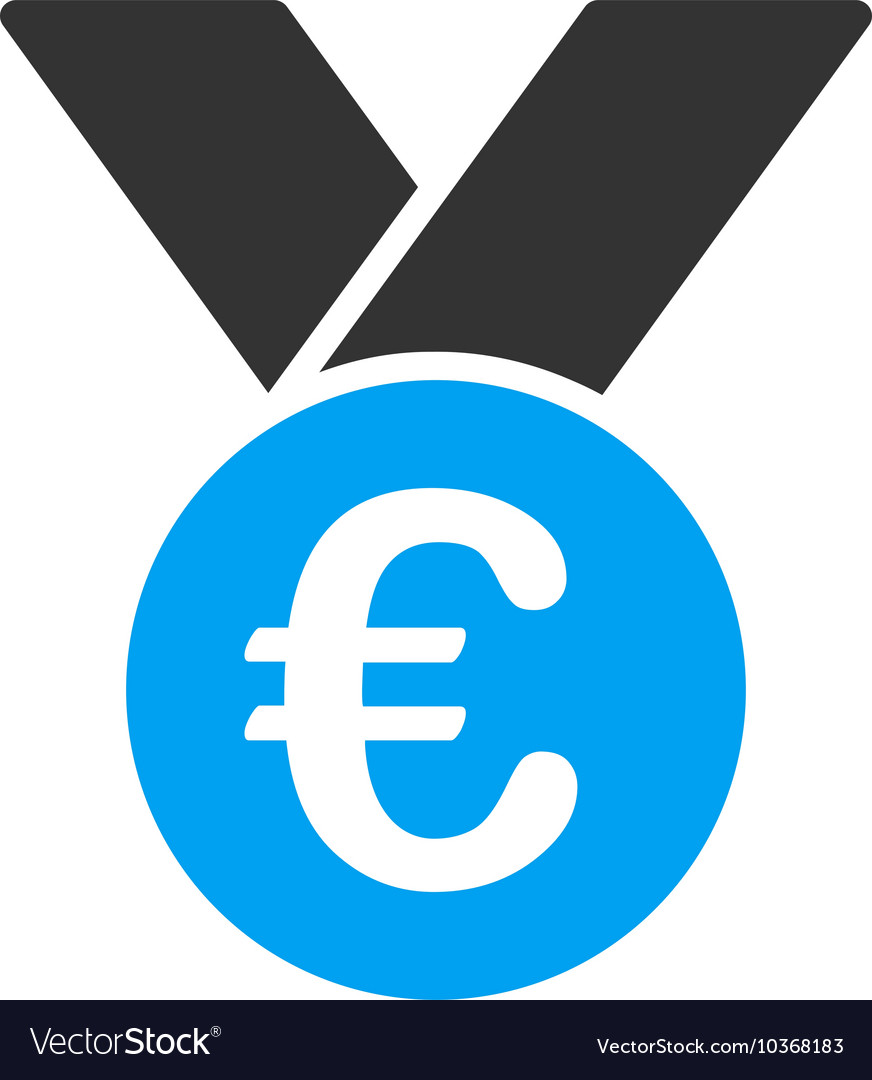 Euro prize medal flat icon