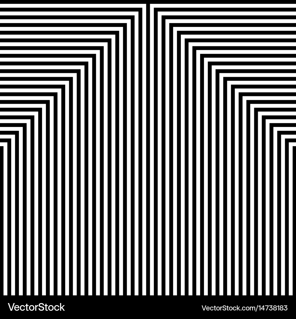 Geometry Black And White Stripes Grid Pattern Vector Image