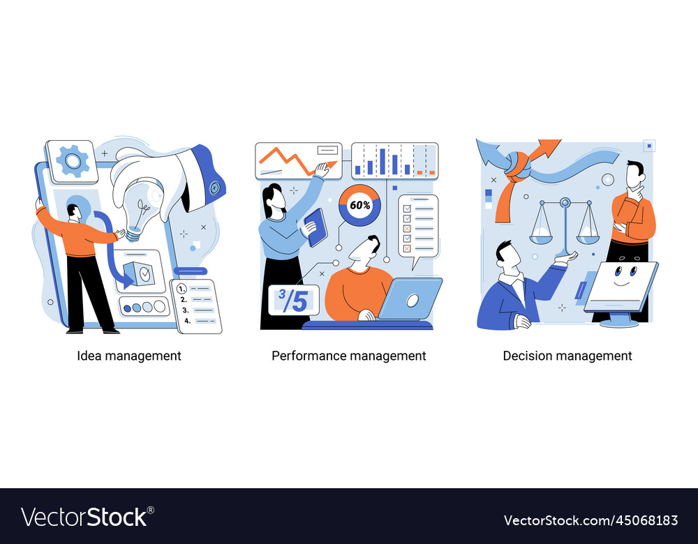 Idea management performance operation grow new Vector Image