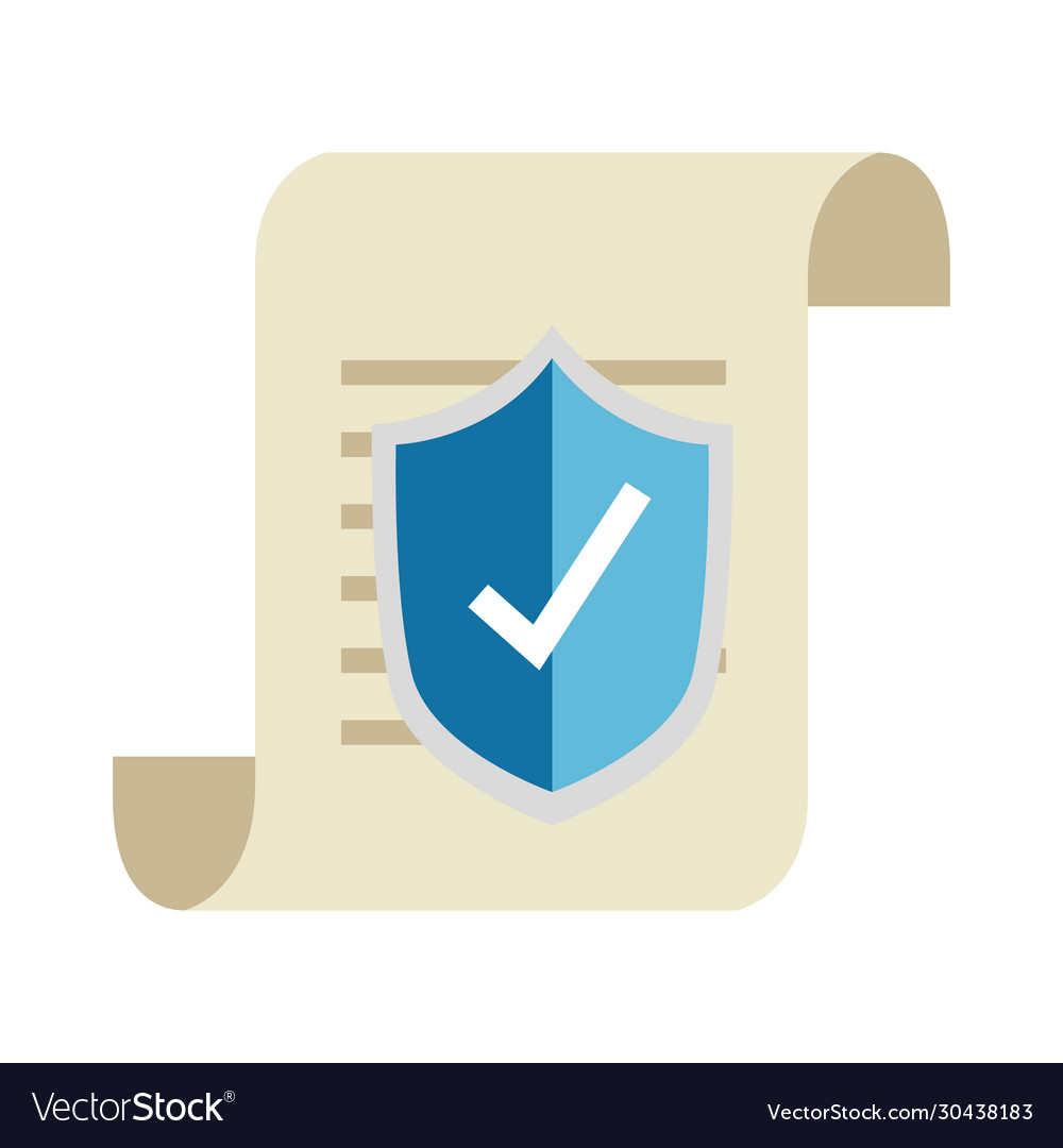 Isolated data document and shield design vector image Isolated data document and shield design