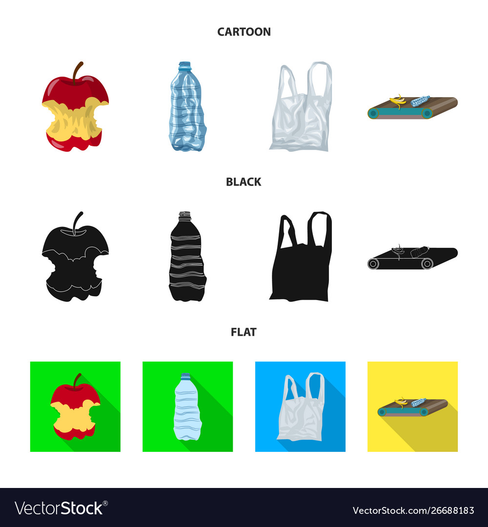 Isolated object refuse and junk sign set vector image Isolated object refuse and junk sign set