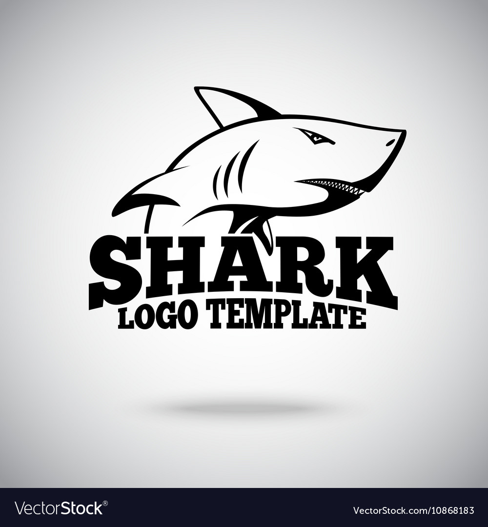 logo template with shark for sport teams vector image