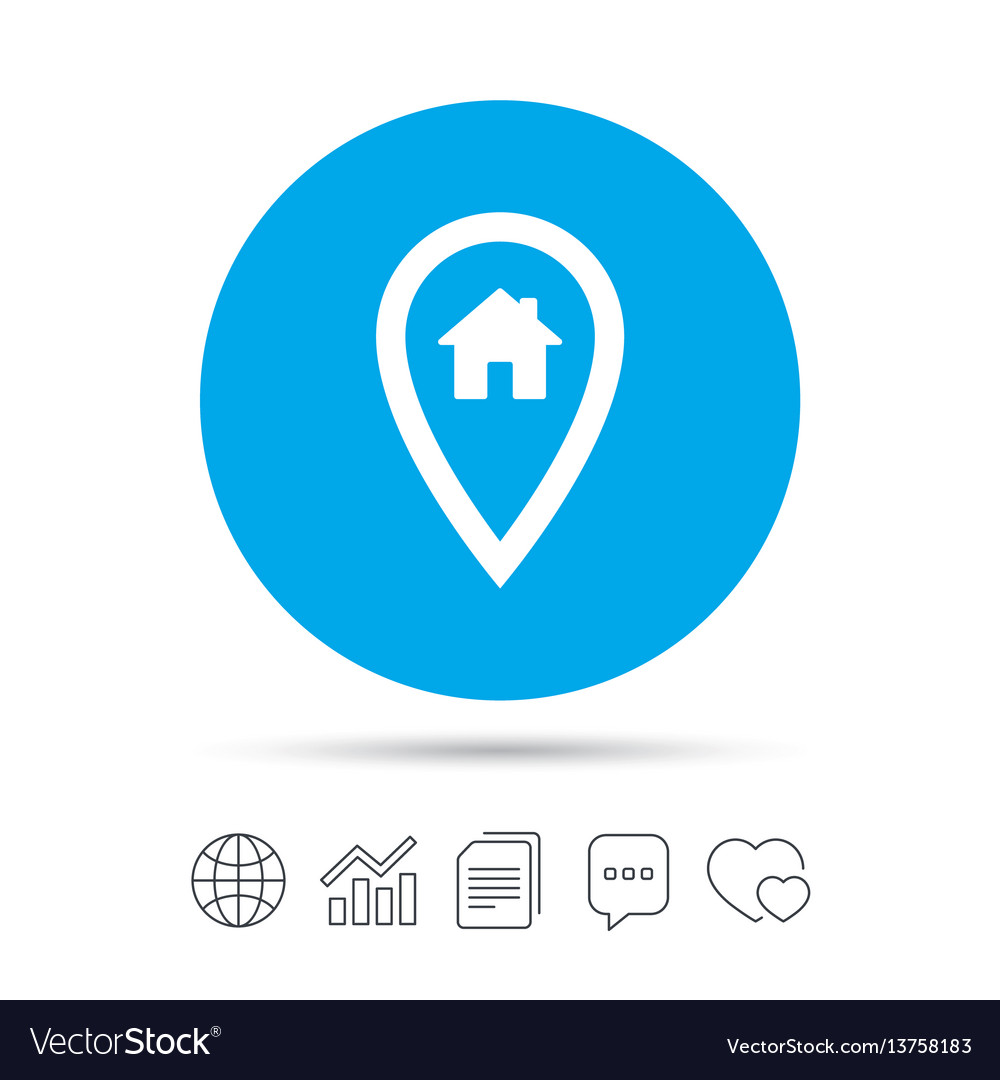 Map pointer house sign icon marker symbol