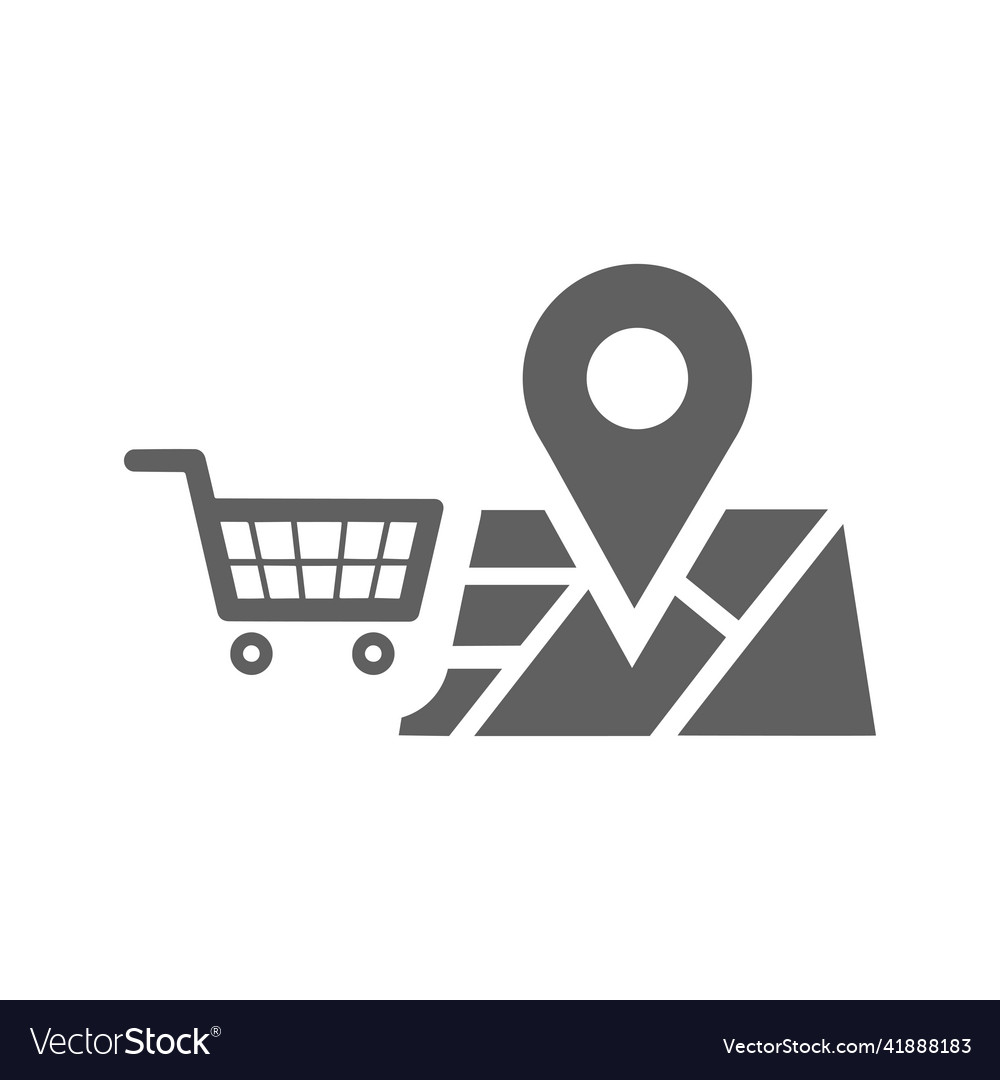 Map store location icon gray graphics