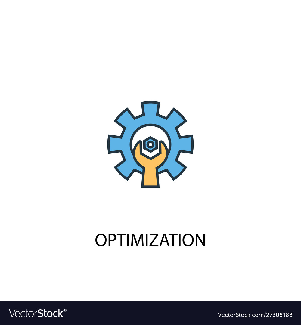 Optimization concept 2 colored line icon simple