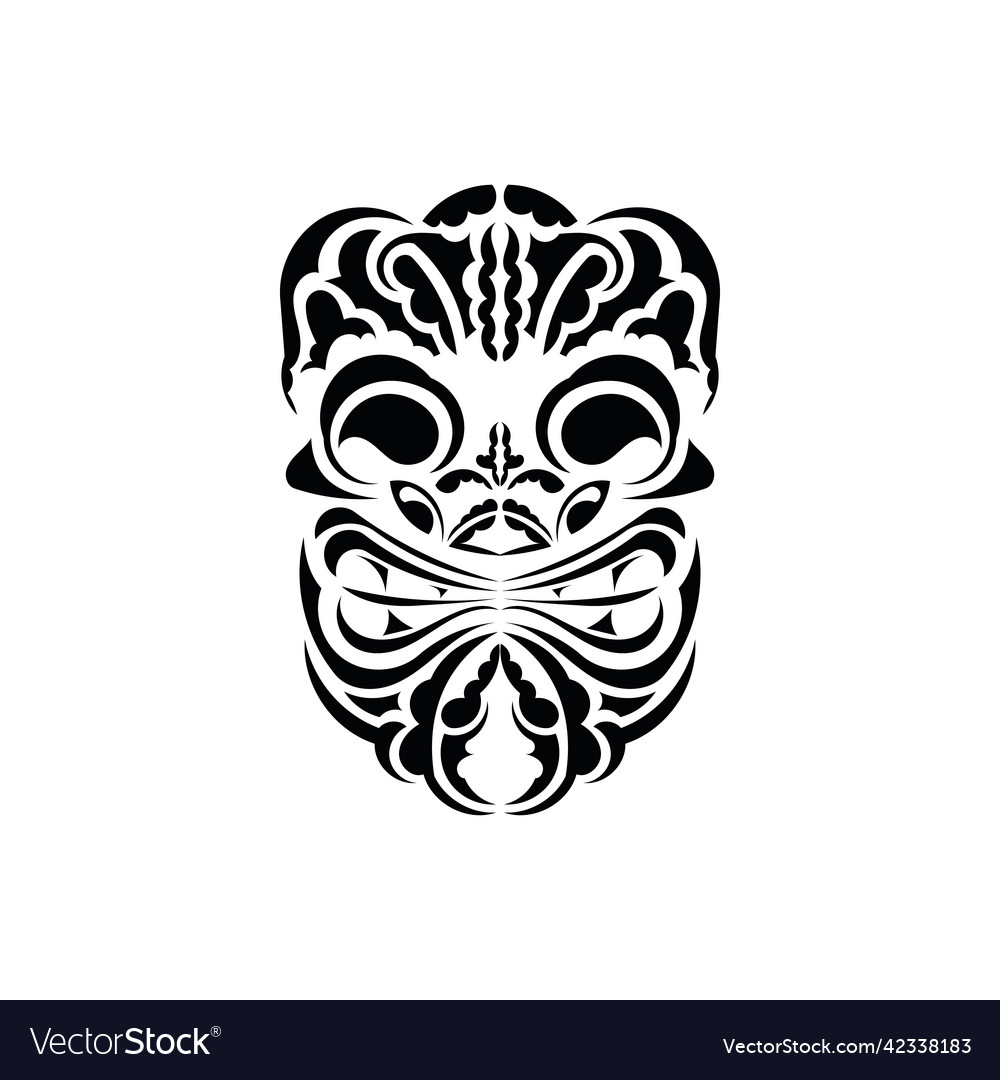 Pattern mask traditional totem symbol black