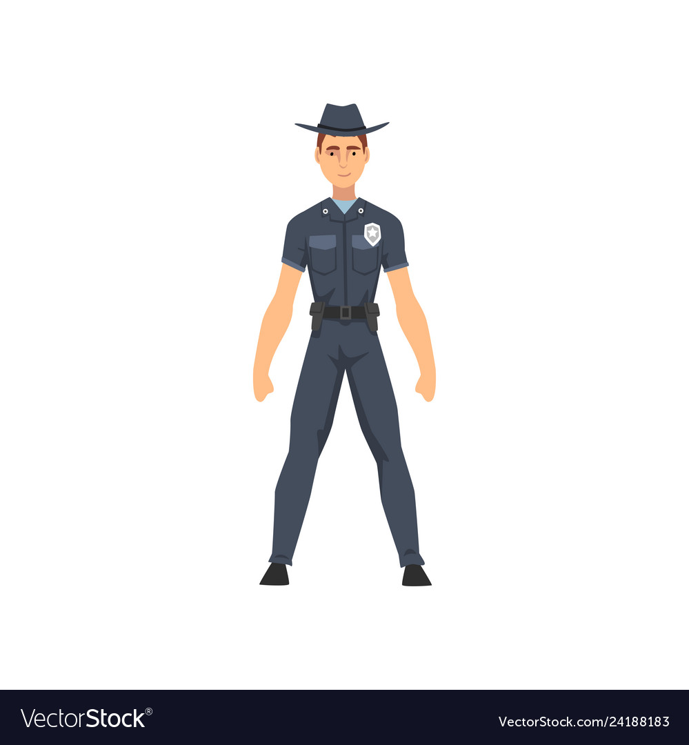 Police officer in uniform sheriff policeman Vector Image