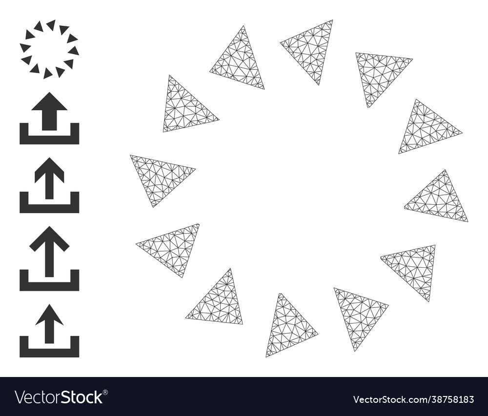 Polygonal network rotate ccw icon with simple Vector Image Polygonal network rotate ccw icon with simple