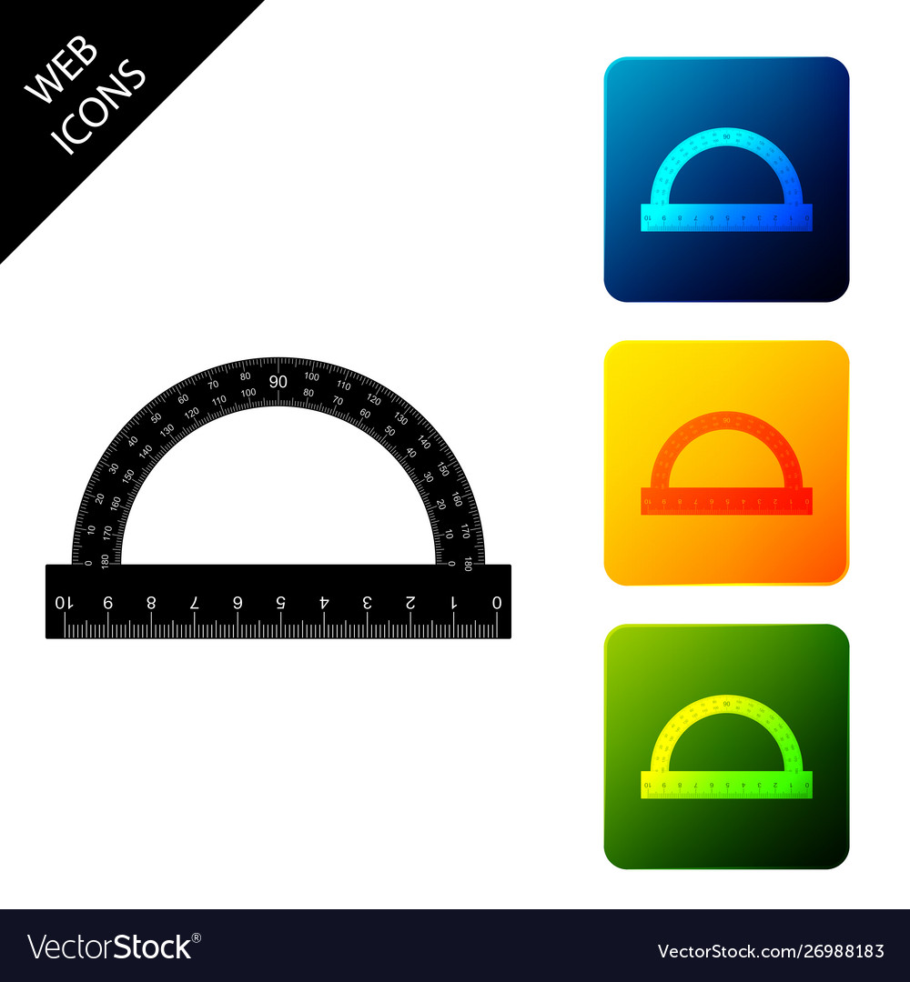 Protractor grid for measuring degrees icon vector image Protractor grid for measuring degrees icon