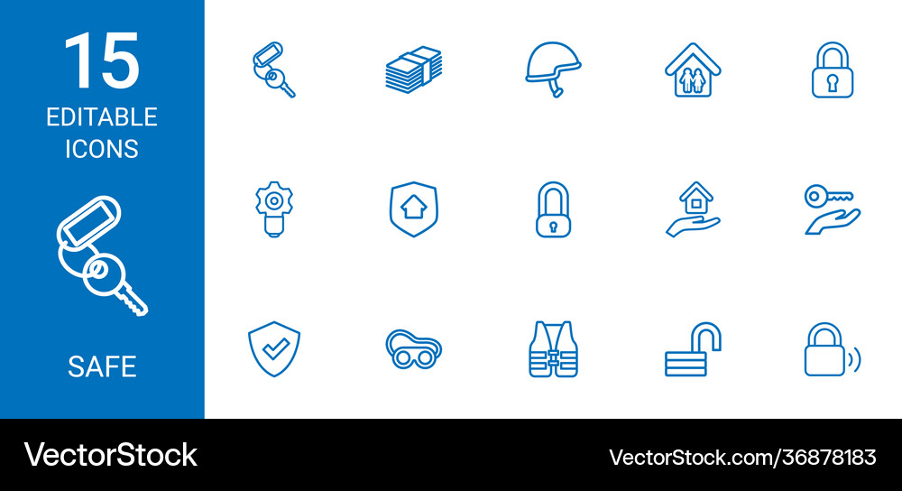 Safe icons Royalty Free Vector Image - VectorStock