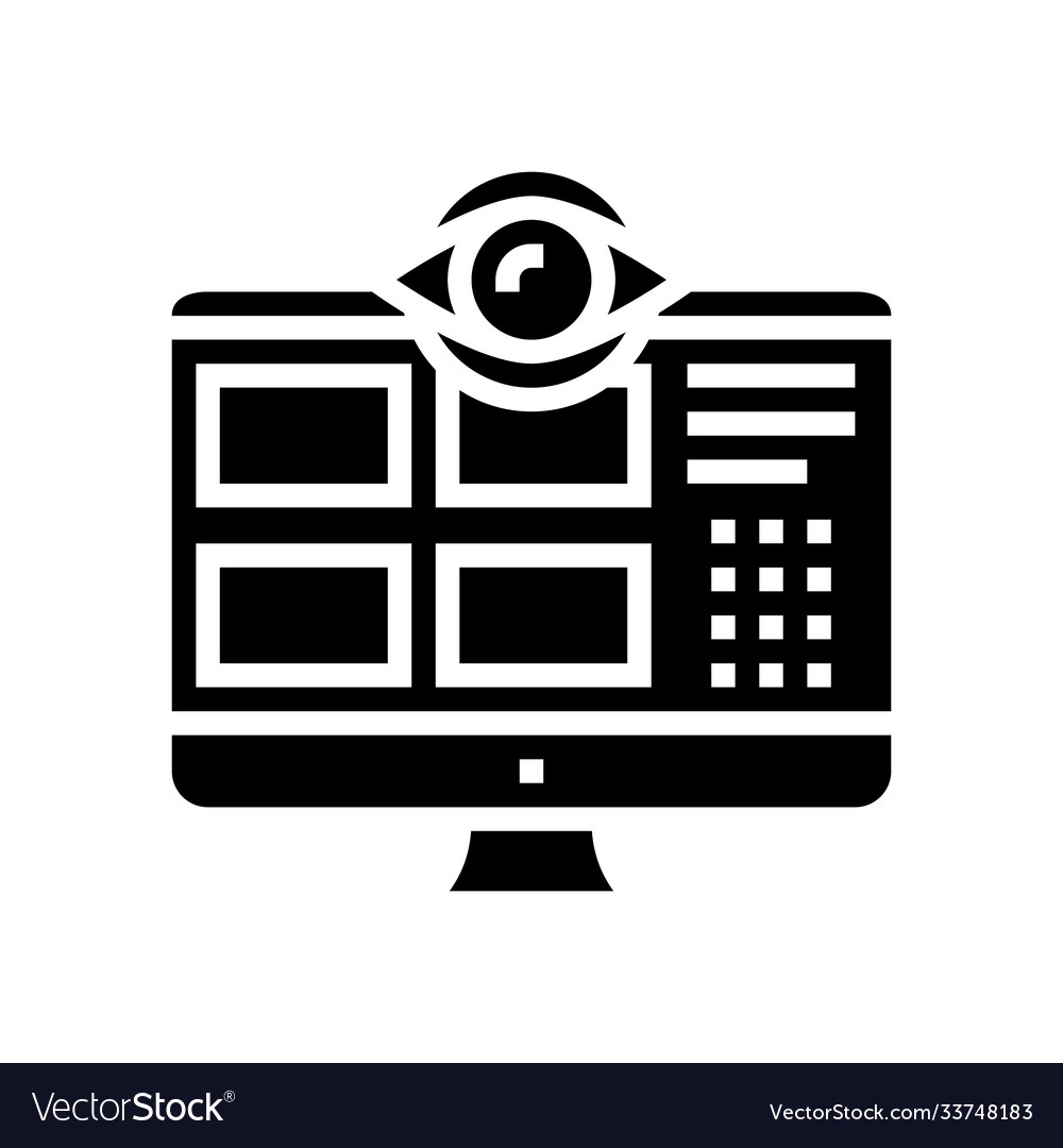 Security computer application glyph icon