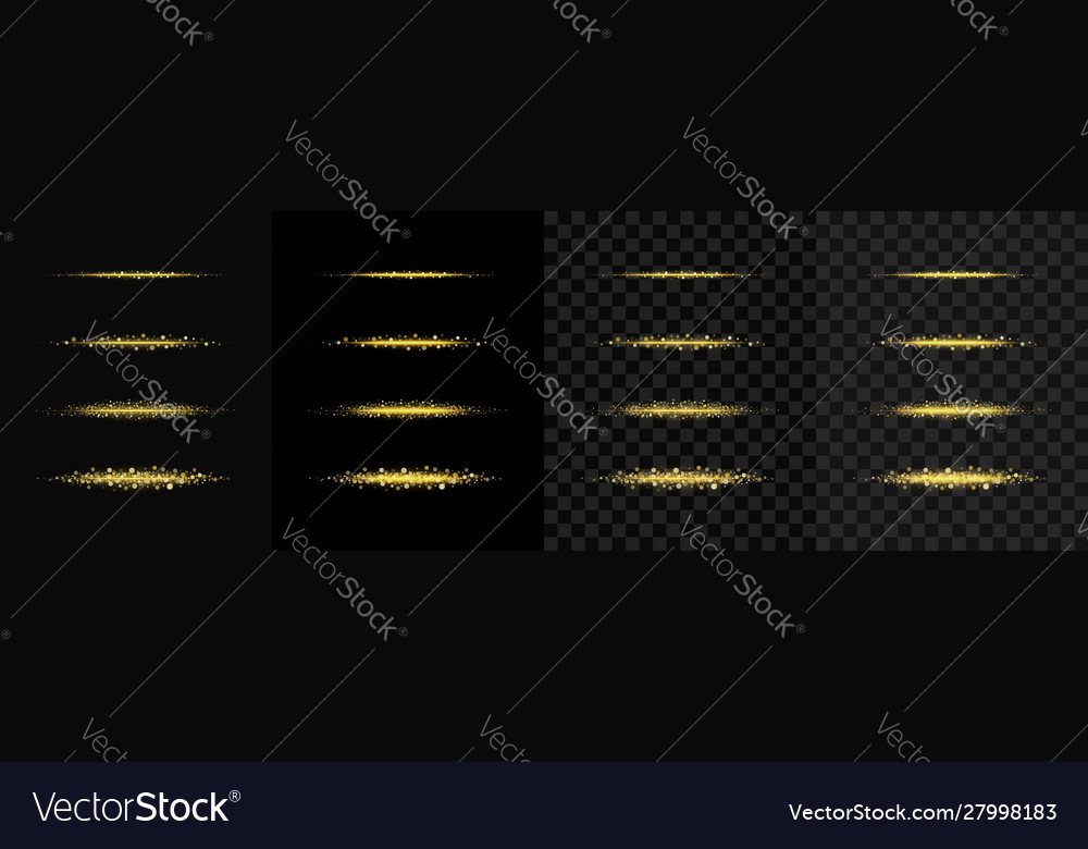 Set goldener funkelnder Sternstaub