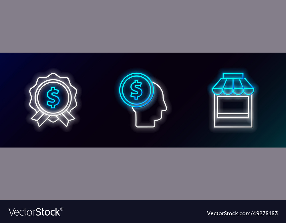 Set line shopping building or market store price