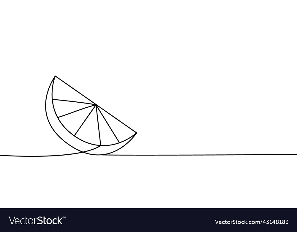 Set of lemon slice one line continuous drawing