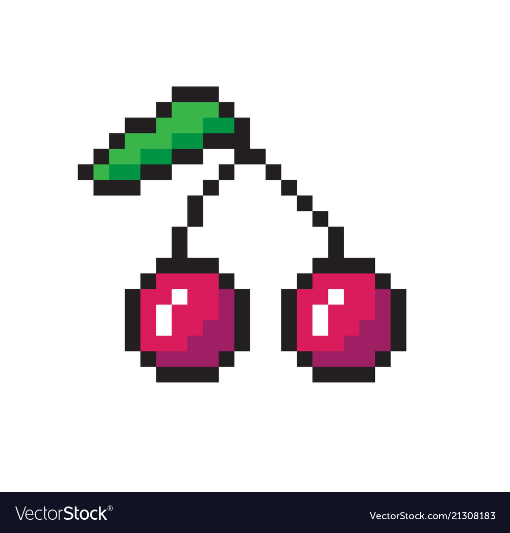 Two cherries berries color vector image Two cherries berries color