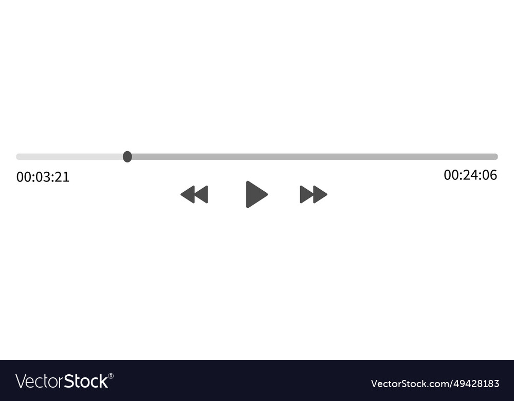Video play bar display interface audio player Vector Image Video play bar display interface audio player