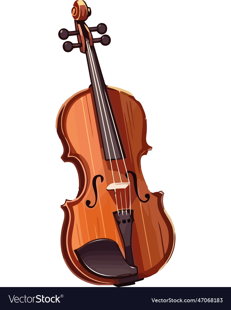 Wooden violin Royalty Free Vector Image - VectorStock