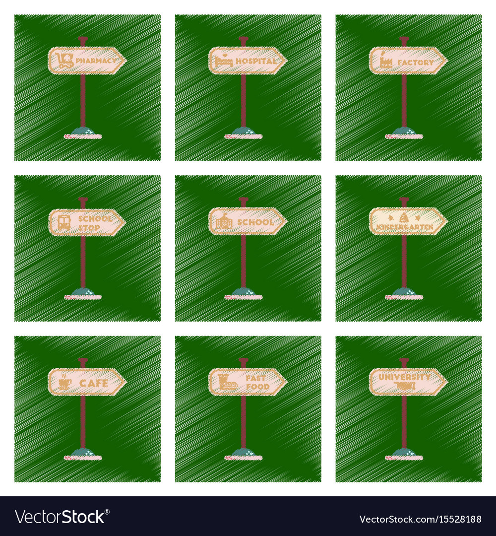Assembly flat shading style icons university