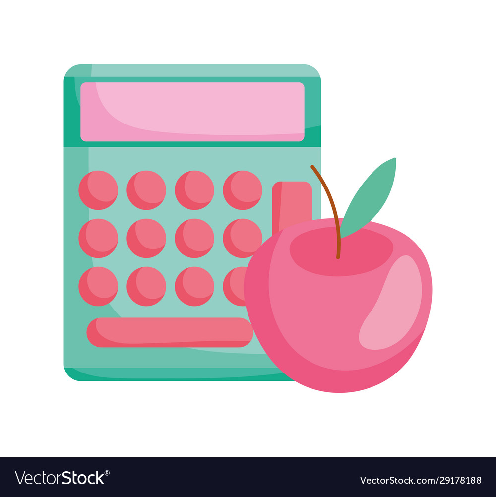 Back to school education apple and calculator