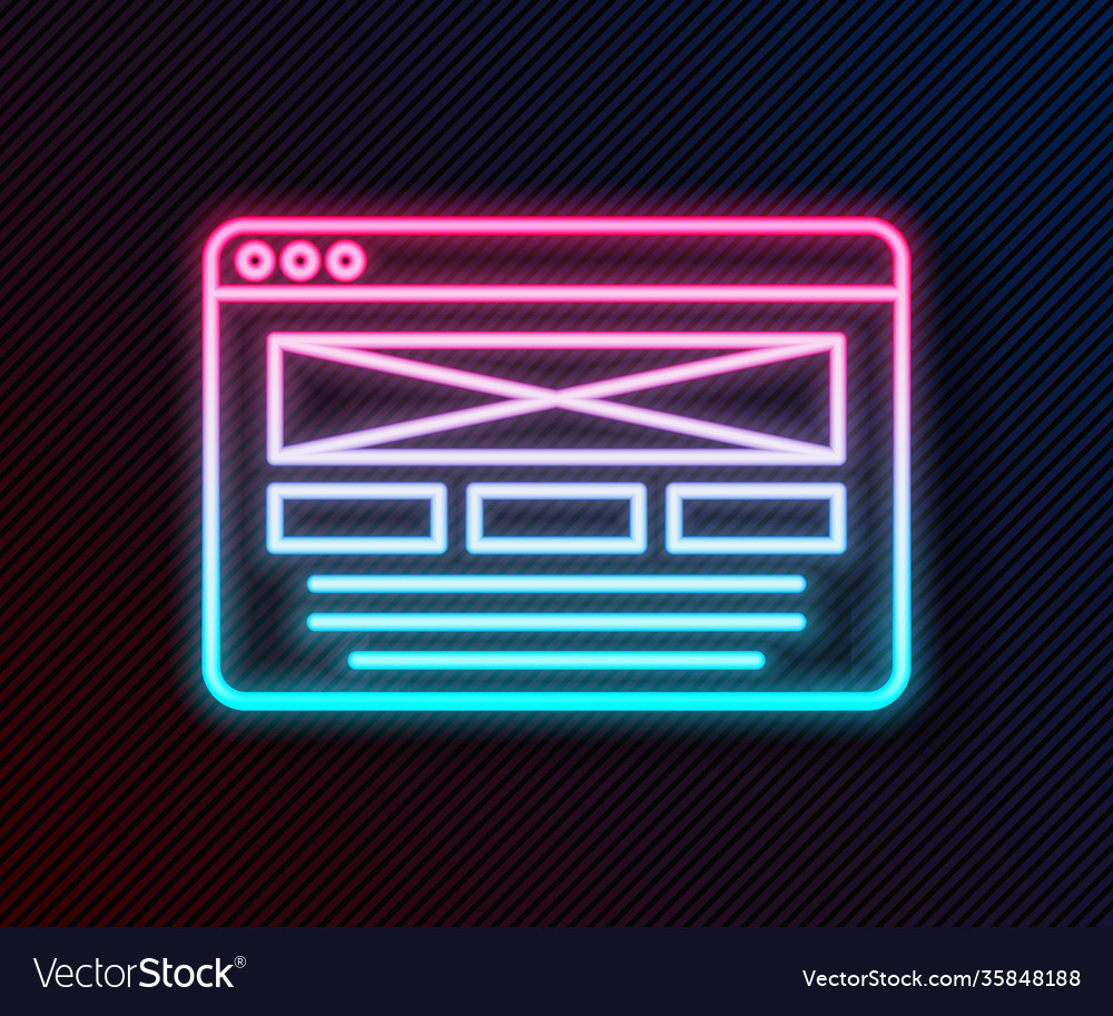 Glowing neon line ui or ux design icon isolated