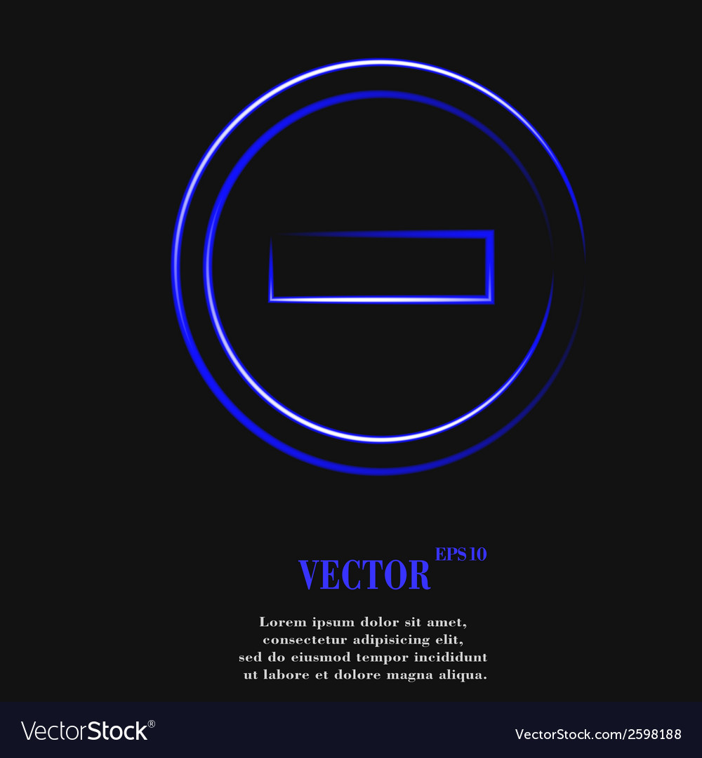 Minus flat modern web button and space for your