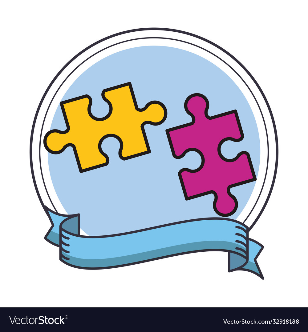 Puzzle Game Pieces Solution Icons Royalty Free Vector Image