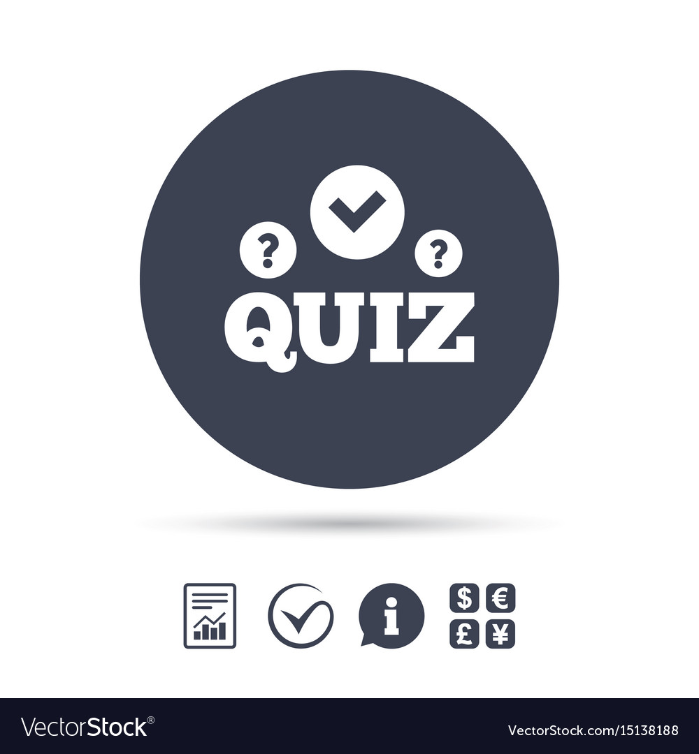 Quiz sign icon questions and answers game