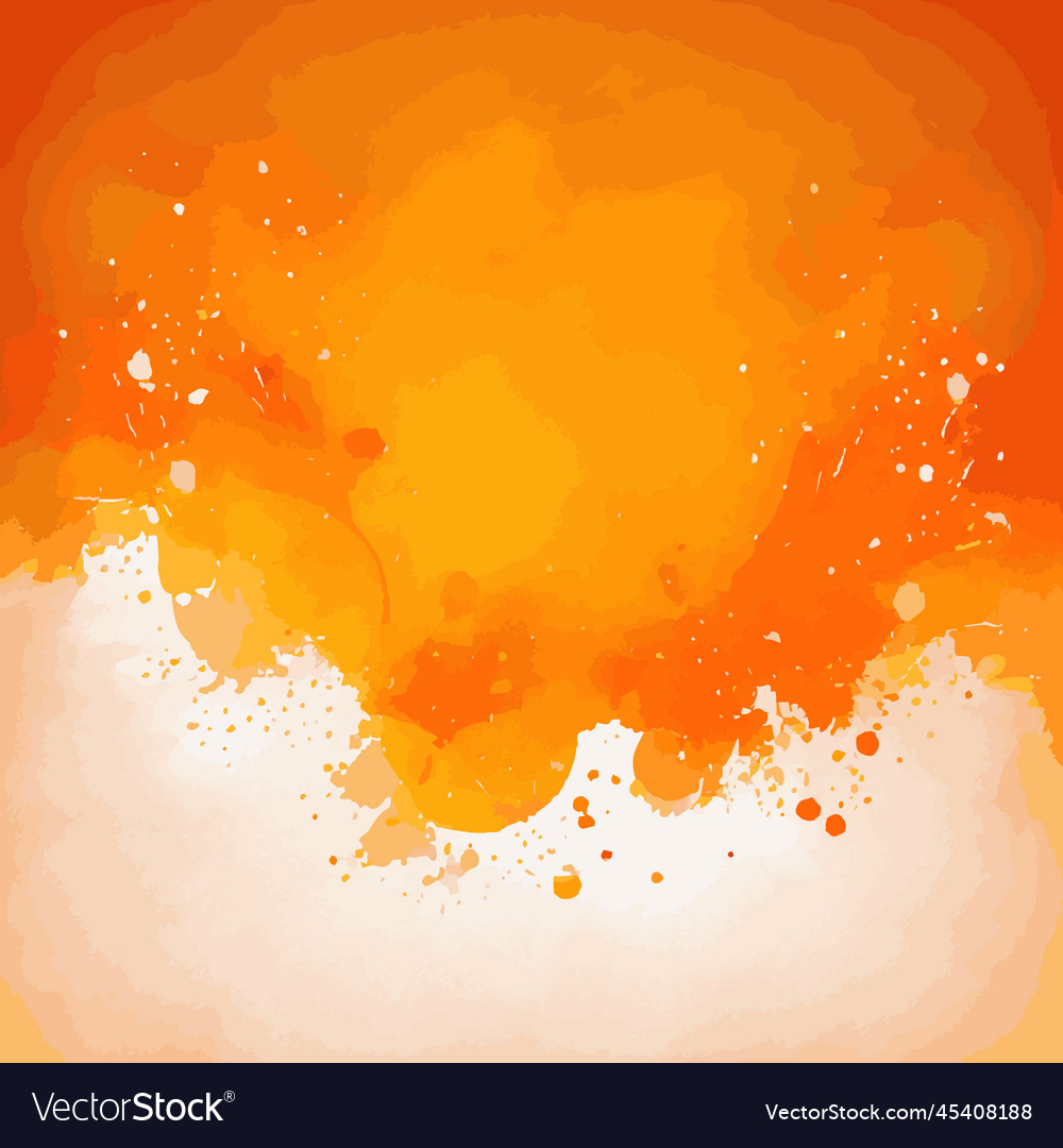 Realistic yellow-orange watercolor texture Vector Image