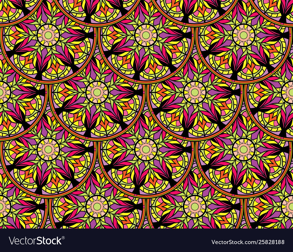 Seamless repeating floral pattern consisting