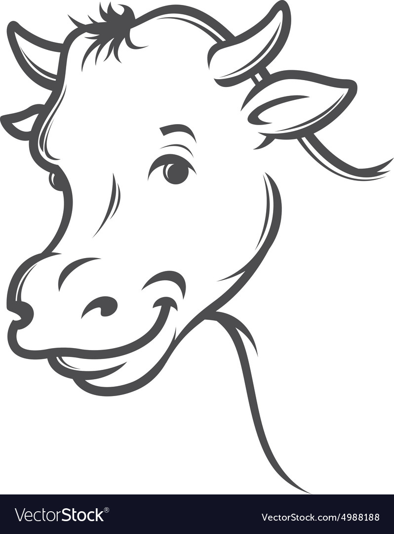 Smiling cow Royalty Free Vector Image - VectorStock