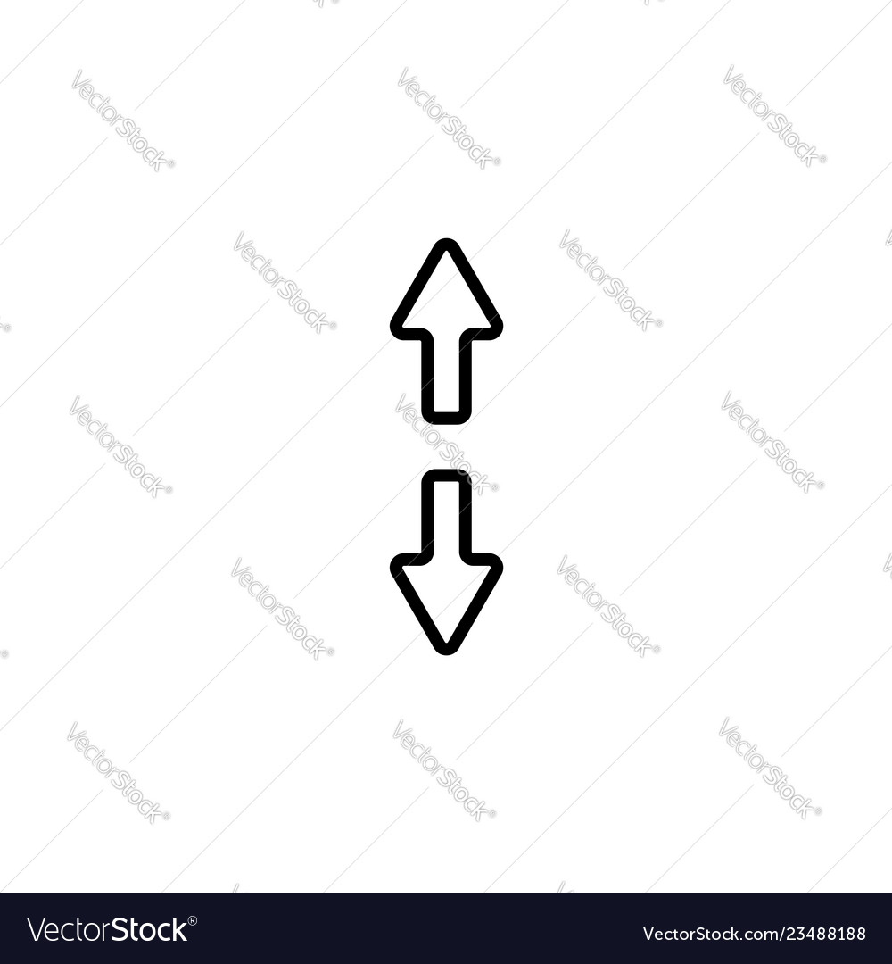 Web line icon arrows up and down vector image Web line icon arrows up and down