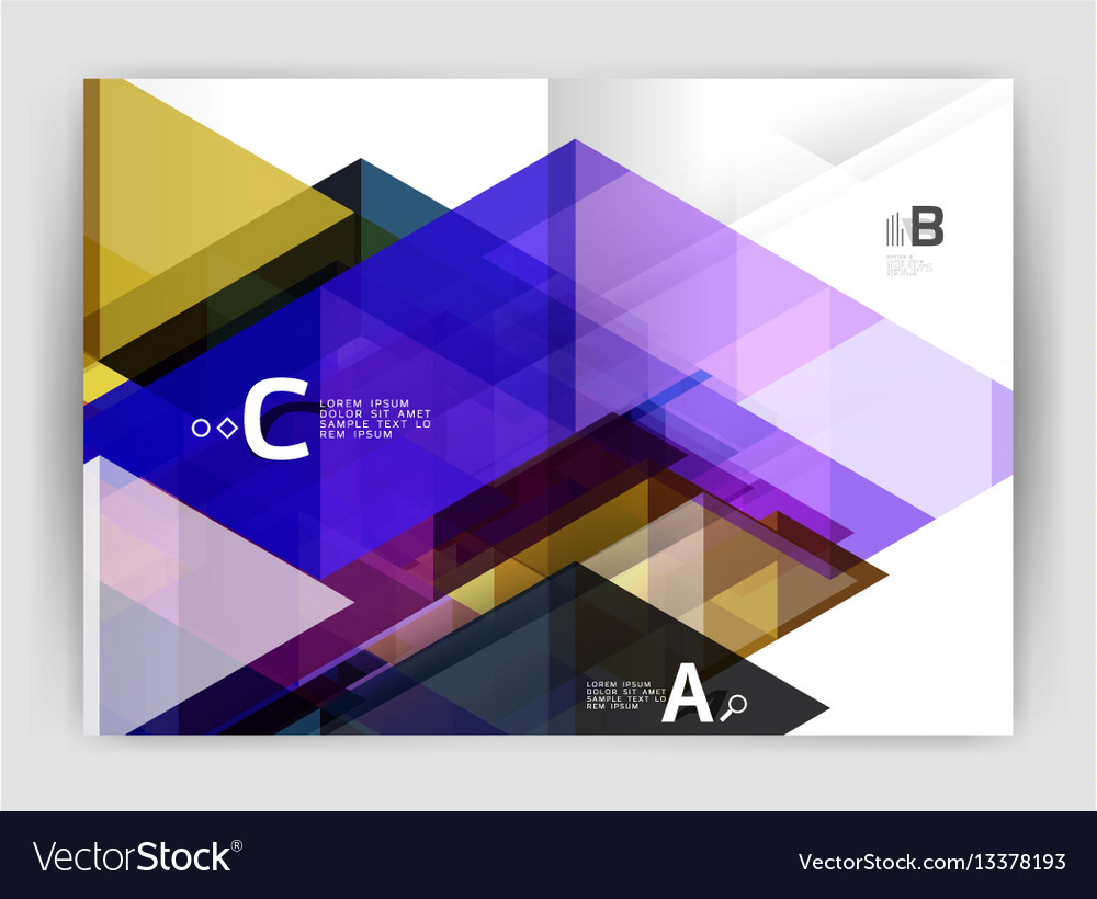 Abstract background with color triangles annual Vector Image Abstract background with color triangles annual