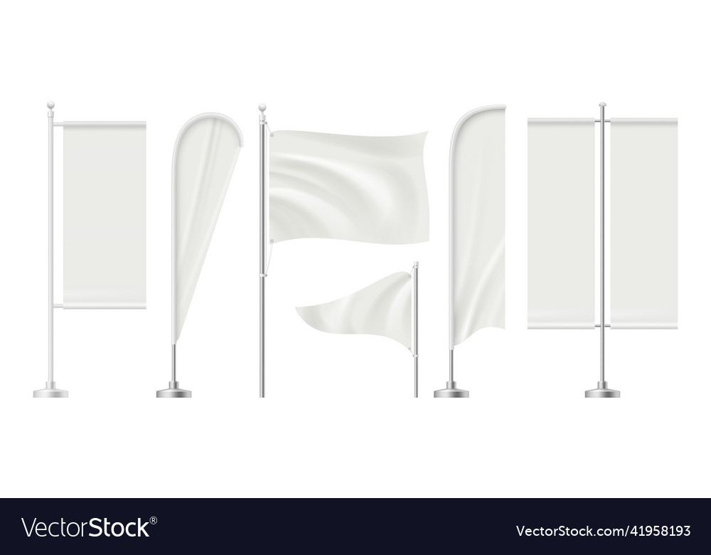 Beach flag advertizing blank surface promotion Vector Image