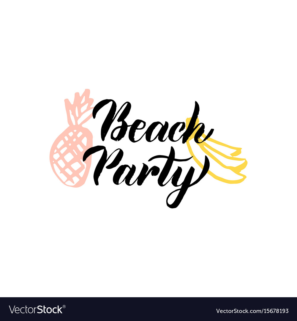 Beach party lettering