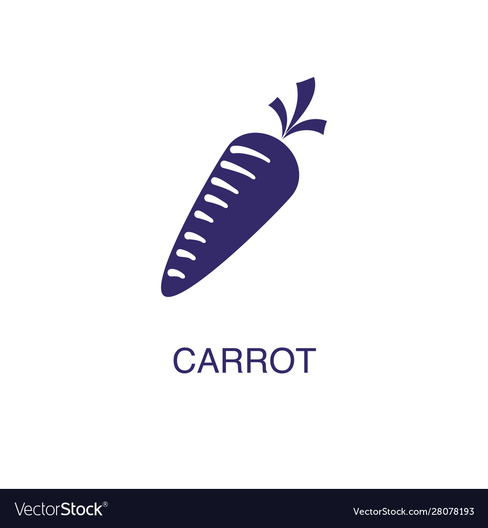 Carrot element in flat simple style on white