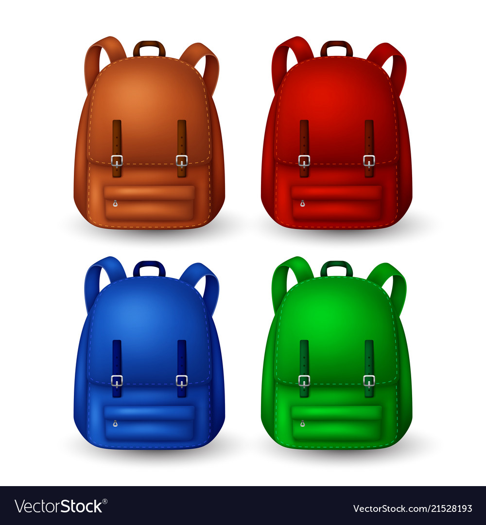 Colored school backpacks set